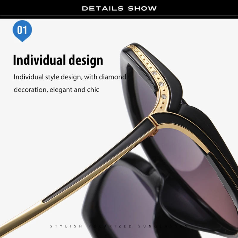 Очки солнцезащитные женские поляризационные Роскошные Модные Винтажные