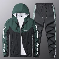 gym clothes men mens sweater sports running set trend clothes hooded velvet thick two piece sportswear 2021 workout clothes