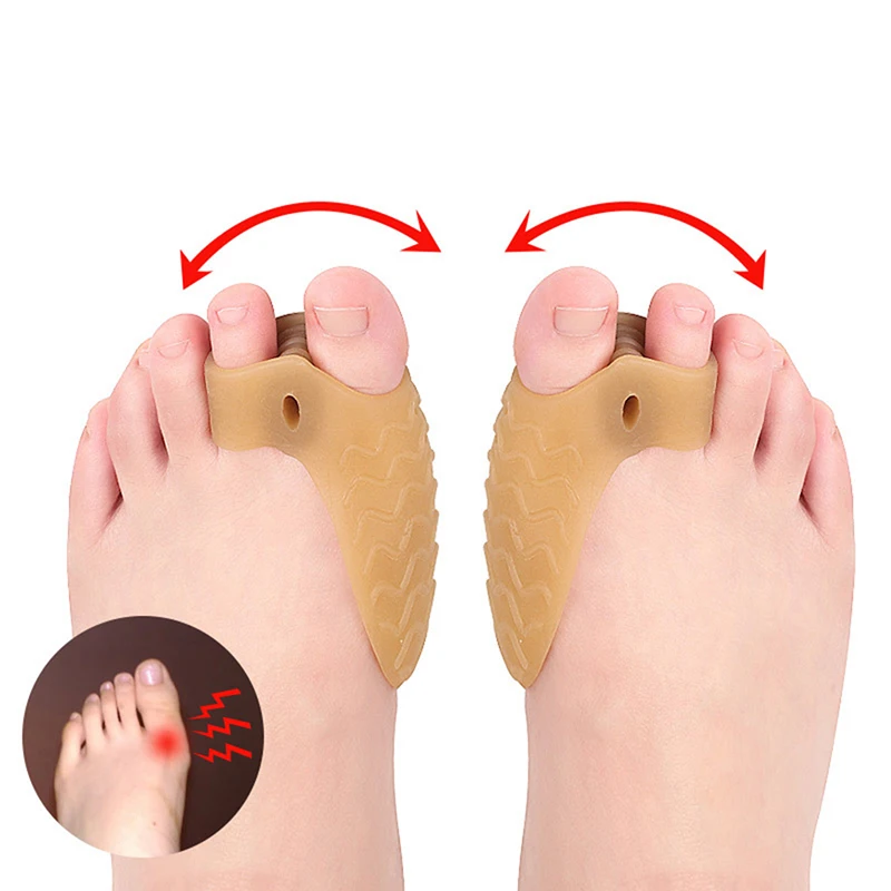 

Big Toe Straightener Thumb Valgus Protector Silicone Gel Foot Fingers Hole Toe Separator Bunion Adjuster Feet Pads Relief Pain