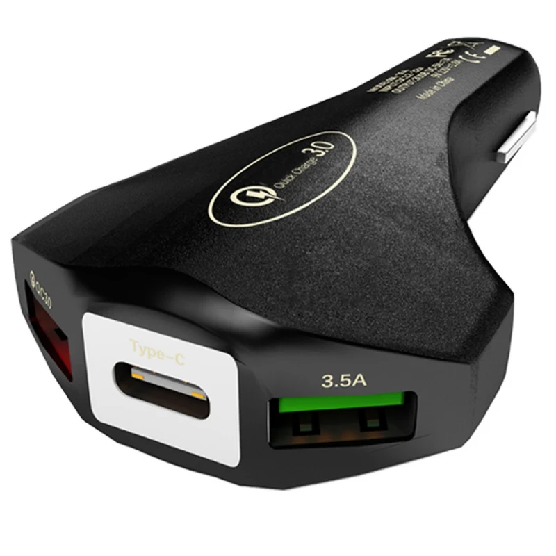 QC 3,0 Автомобильное зарядное устройство для телефона 40 Вт 7.0A Dual USB с type-C Quick Charge для iPhone Xiaomi