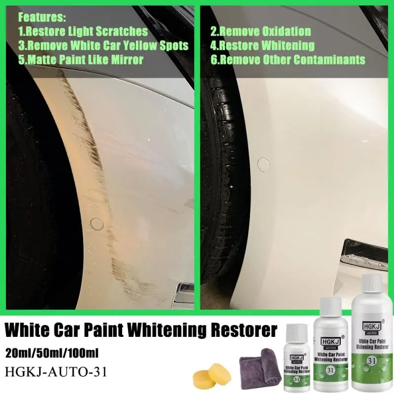 HGKJ-AUTO-31 Car Paint Whitening Restorer Scratch Repair Liquid White Auto Remove Oxidation Clean Agent 20/50ml |