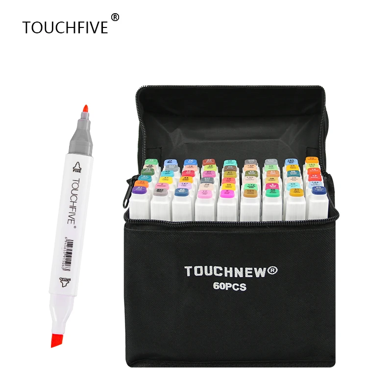 

TouchFive 30/40/60/80/168 Color Sketch Art Marker Pen Double Tips Alcoholic Pens For Artist Manga Markers Art Supplies School