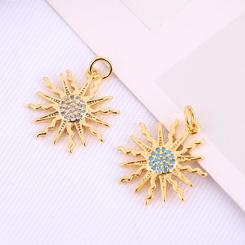 

Sun pendants exaggerate European and American style copper plated genuine gold jewelry accessories bracelet pendant DIY handmade