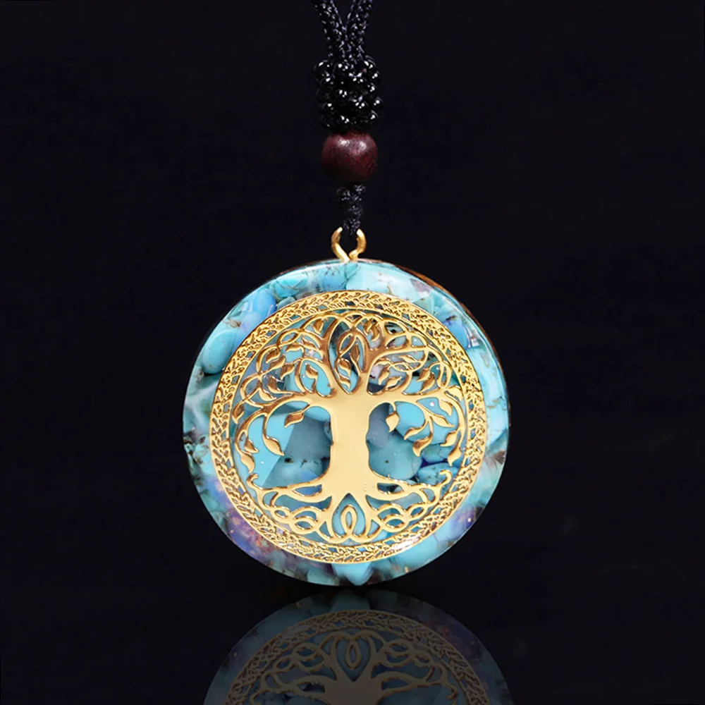 

Tree Of Life Orgonite Necklace Energy Crystal Pendant Healing Reiki Chakra Yoga Meditation Orgone Pendant