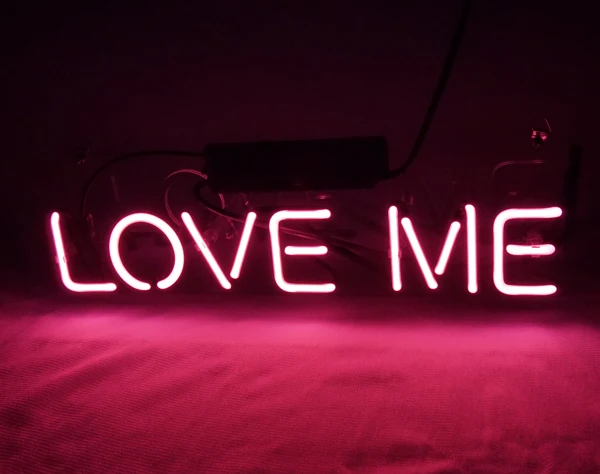 Neon Light Sign Custom Name Beer Bar Home Decor Open Store Lamp Display LOVE ME-pink 14''X5''