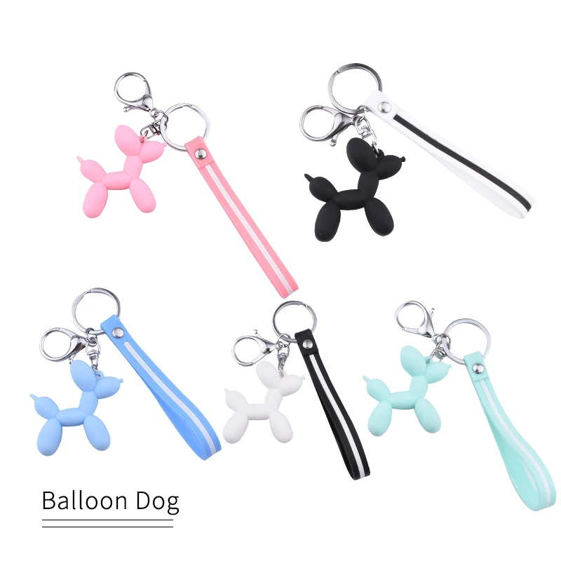 

New Fashion Stereo Cute Balloon Dog Keychain Key ring Creative Cartoon Mobile Phone Bag Car Pendant Fun Key chain Wholesale