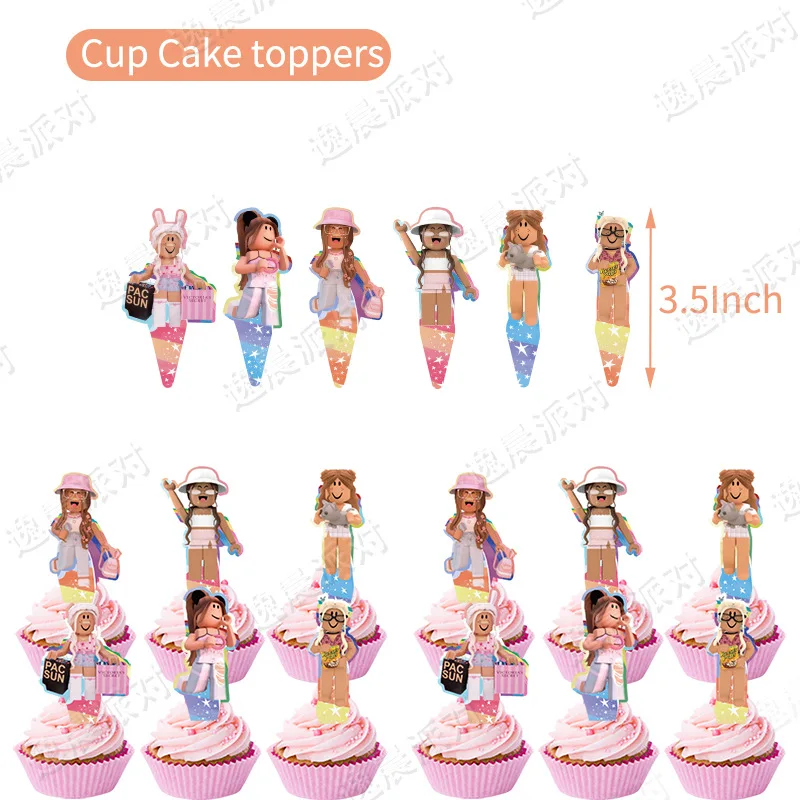 1 Набор розовых блоков роботов розыгрыш тема девушка день рождения фотография