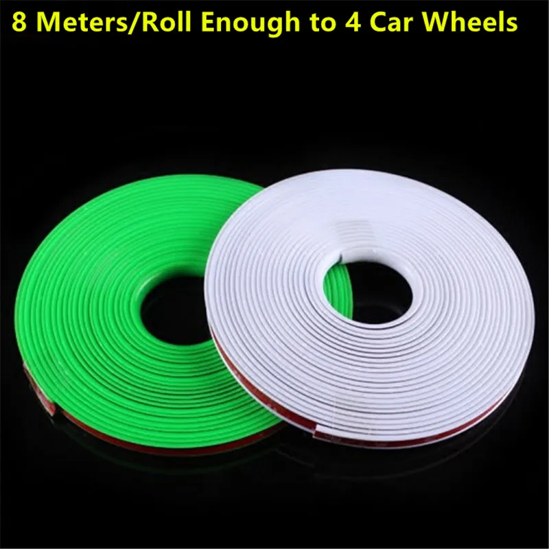 8M/ Roll Rim Blades Car Vehicle Color Wheel Rims Protectors Sticker Decor Strips Tire Guard Cover Line Rubber Moulding Trim | Автомобили и