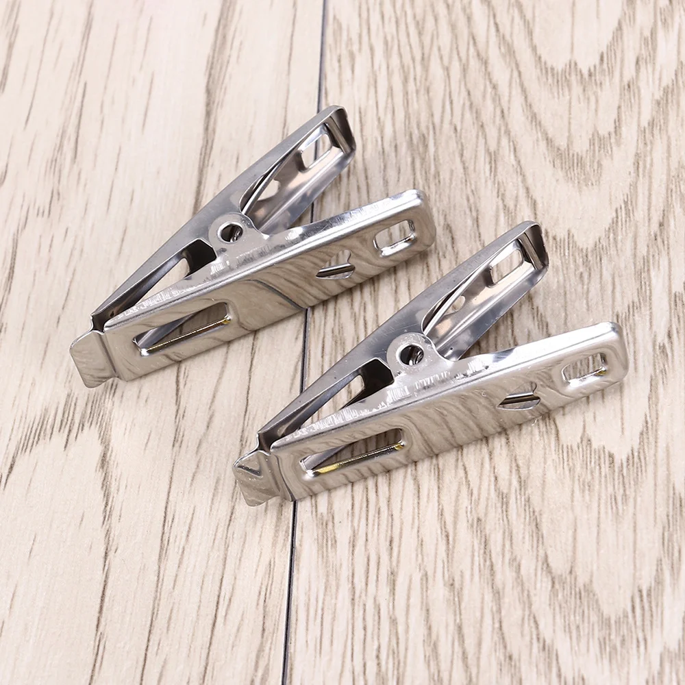 

100PCS/Pack Stainless Steel Clothes Windproof Antiskid Metal Clothes Clips Clothes Drying Hanger (5cm)