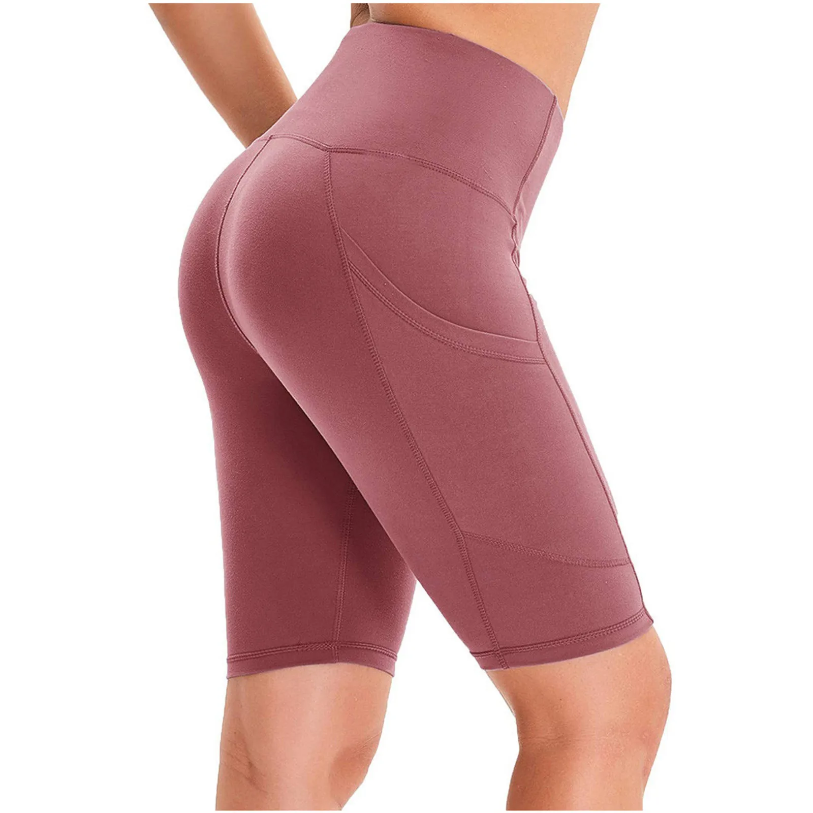 

New Lady Shorts Women Pocket High-waist Summer Sports Shorts Hip Stretch Underpants Running Fitness Shorts