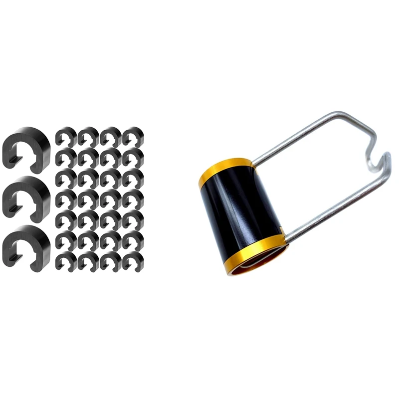 

100 Pcs Bicycle C-Clips Clamps Guide Clamps With Superlight Front Light Bracket Bike Light Holder