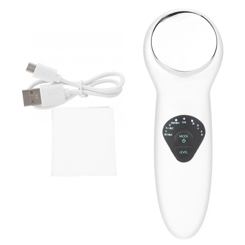 Ultrasonic Beauty Machine Vibration Pore Cleaner Microcurrents For Face Device Negative Ion Skin Care Tools Rejuvenation | Красота и