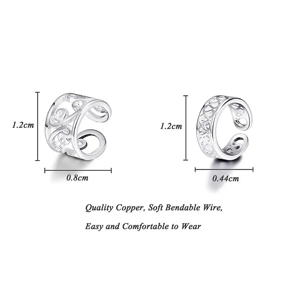 2 шт. накладные кольца для ушей клипсы хряща серьги спирали закрывания ювелирные
