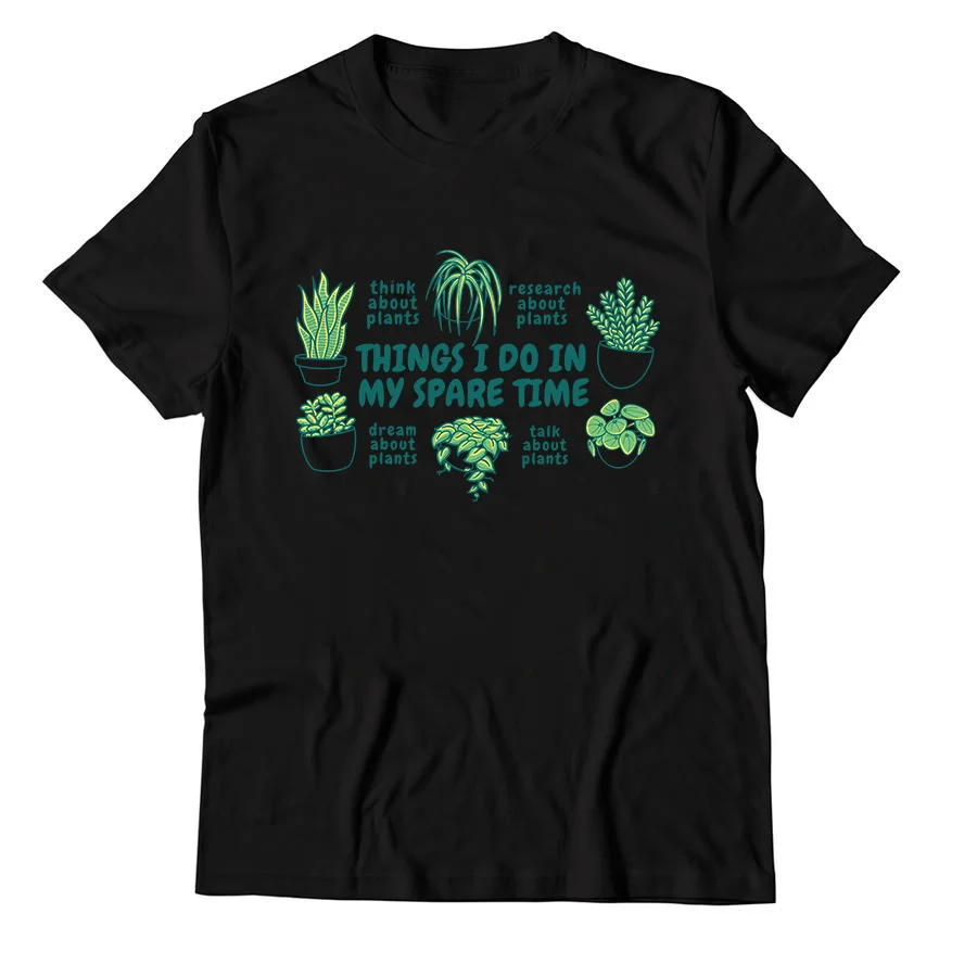 

New Arrivals Cute Low Maintenance Plants Print T-shirt Women Casual Korean Style Tshirt Harajuku Aesthetic Tops Female T Shirt