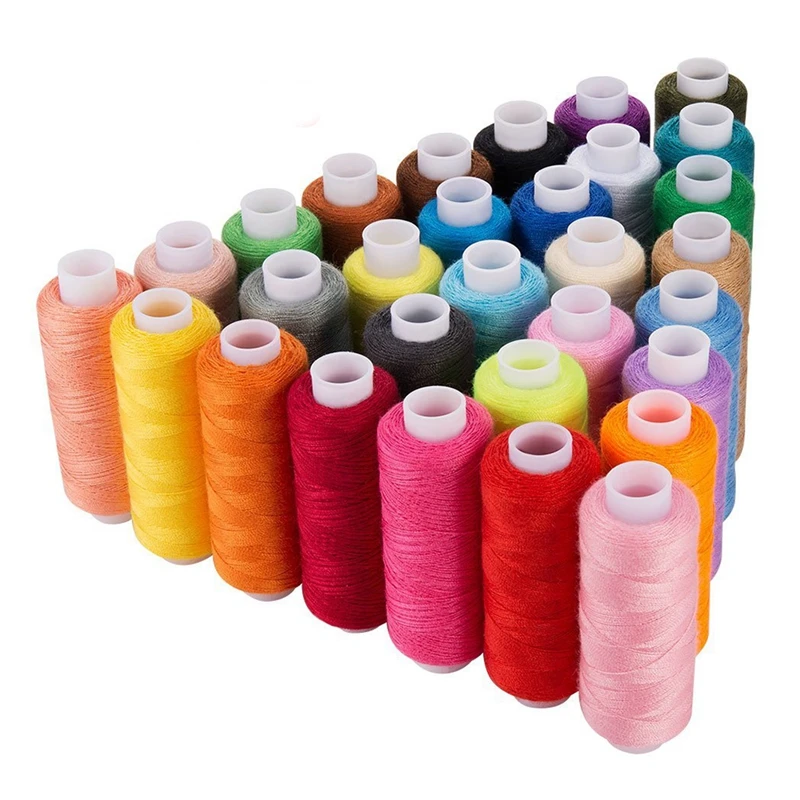 

30 Spool Sewing Thread, 250 Yard Each Assorted Spool Threads Sewing Thread Bobbins Of Colorful Assorted Thread Spool for Embroid