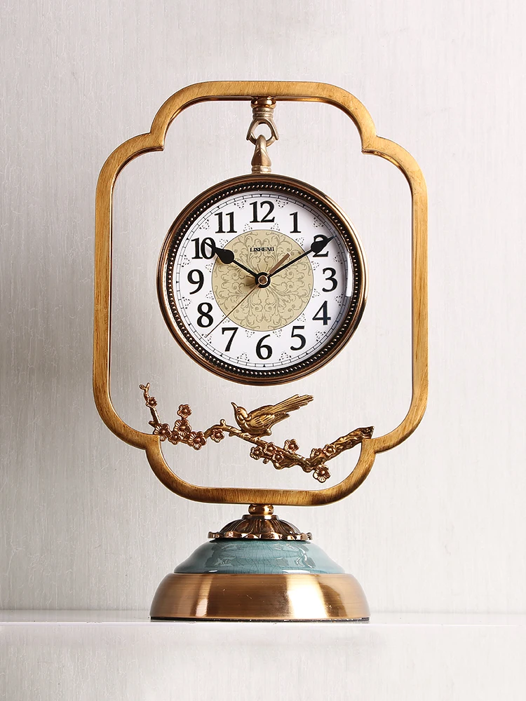 

New Chinese Watch Clock European Style Ornaments Clock American Retro Living Room Mute Home Fashion Personalized Desktop Clock