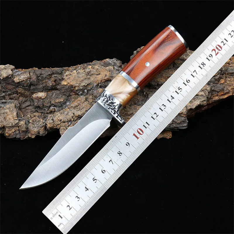 Маленький прямой нож для барбекю на открытом воздухе фруктов портативный