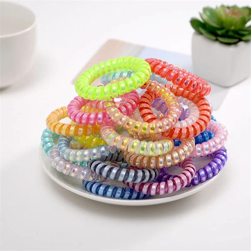 10 шт./лот аксессуары для волос девочек эластичные повязки браслет из телефонной