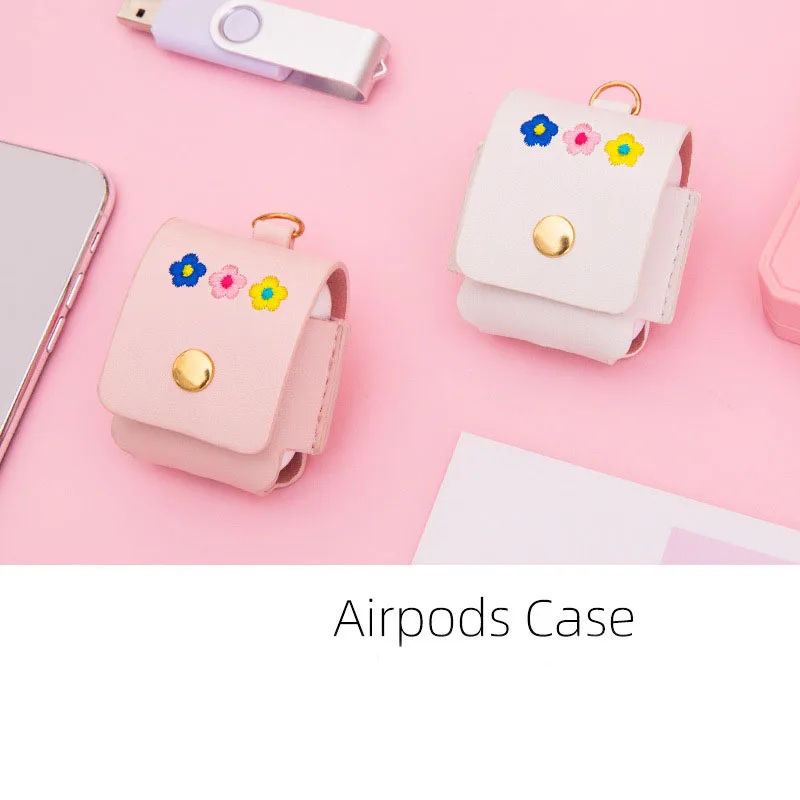 Bentoy Вышивка Цветы Airpod чехол для хранения лазер PU наушники сумка для хранения беспроводной Bluetooth чехол Hyun Ah стильное портмоне для монет