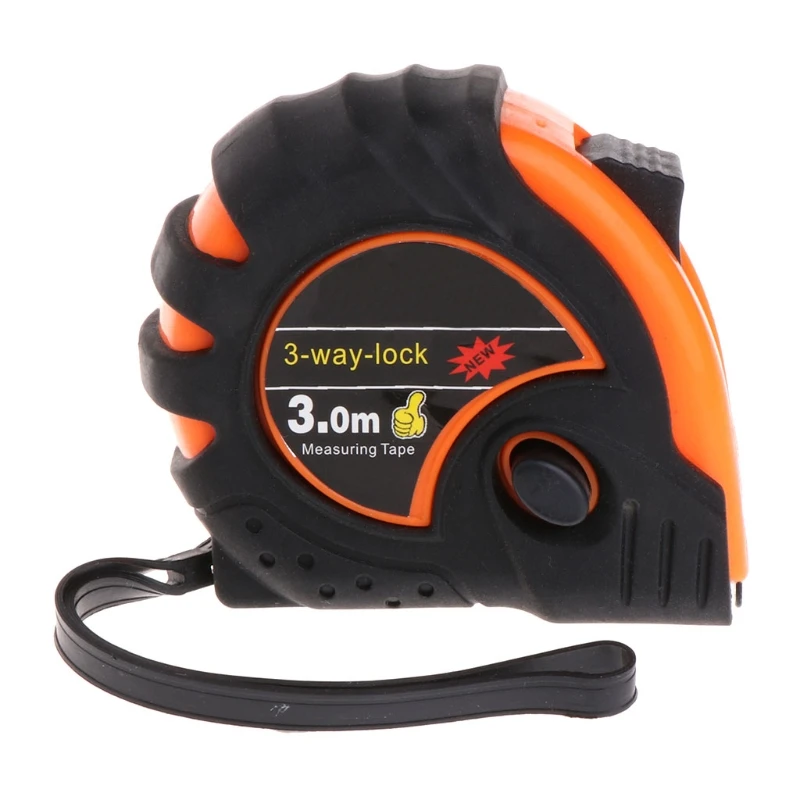

3m 5m 7.5m Retractable Tape Measure 3-Way-Lock Metric Rubber Measuring Tape Rule