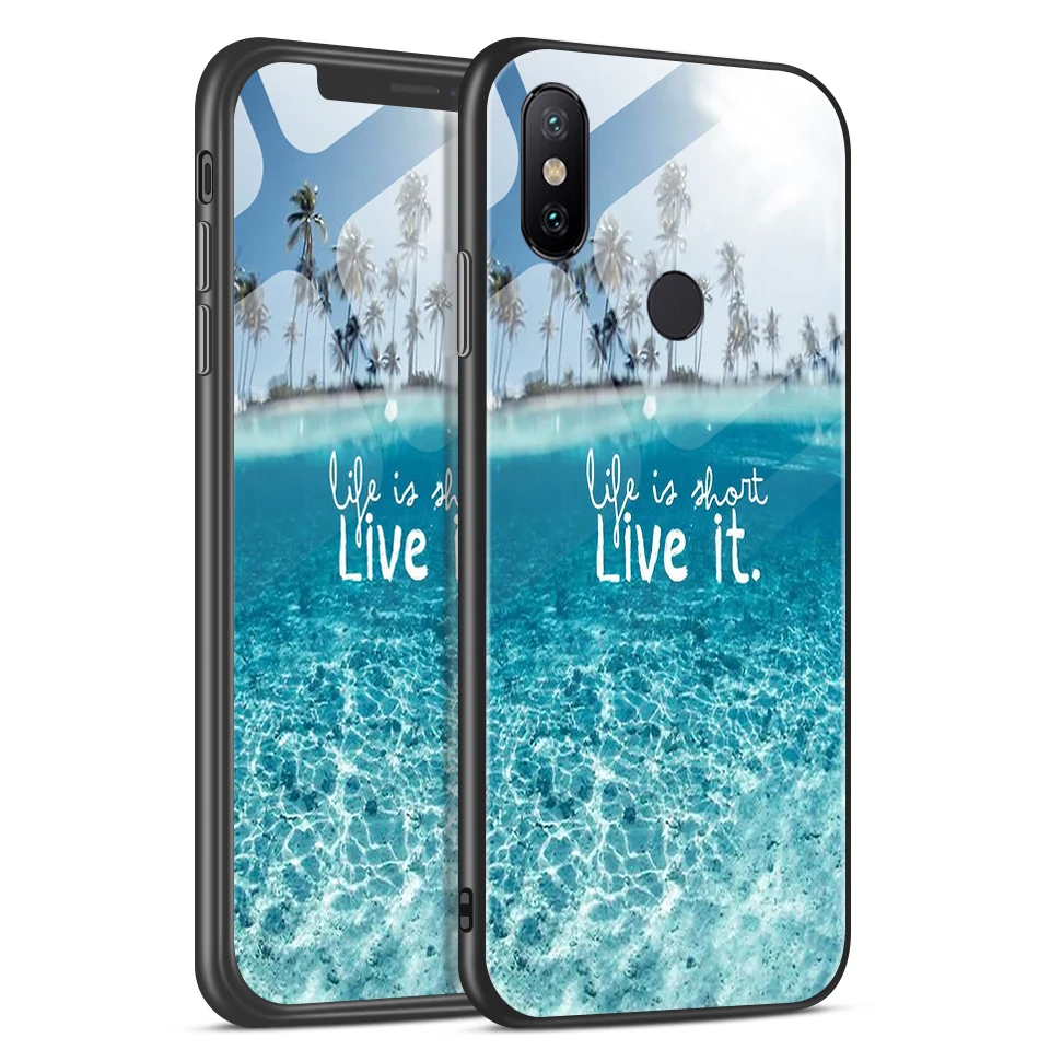 H120 Чехол из закаленного стекла для Xiao mi A1 A2 A2Lite Edge Cover для Xiaomi mi 6 6X для задней крышки, Твердый чехол с полной защитой звездного цвета - Цвет: H120