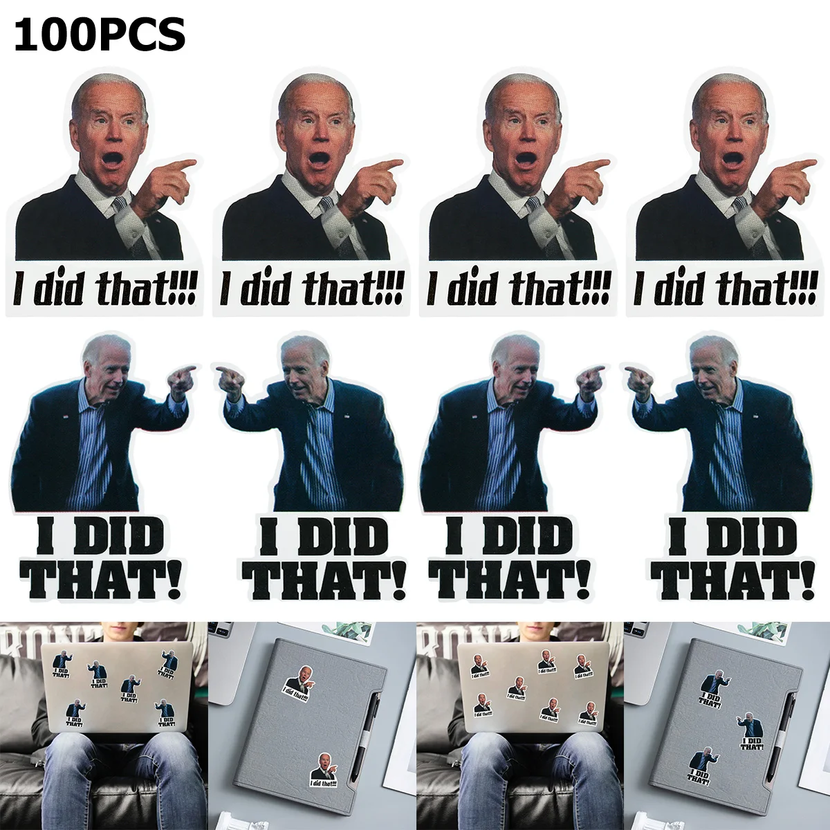 

100 шт. я сделал эту наклейку s Biden, забавная наклейка для автомобиля, грузовика, внедорожника, окно, фургона, бампер, стену, ноутбука, планшета, ...