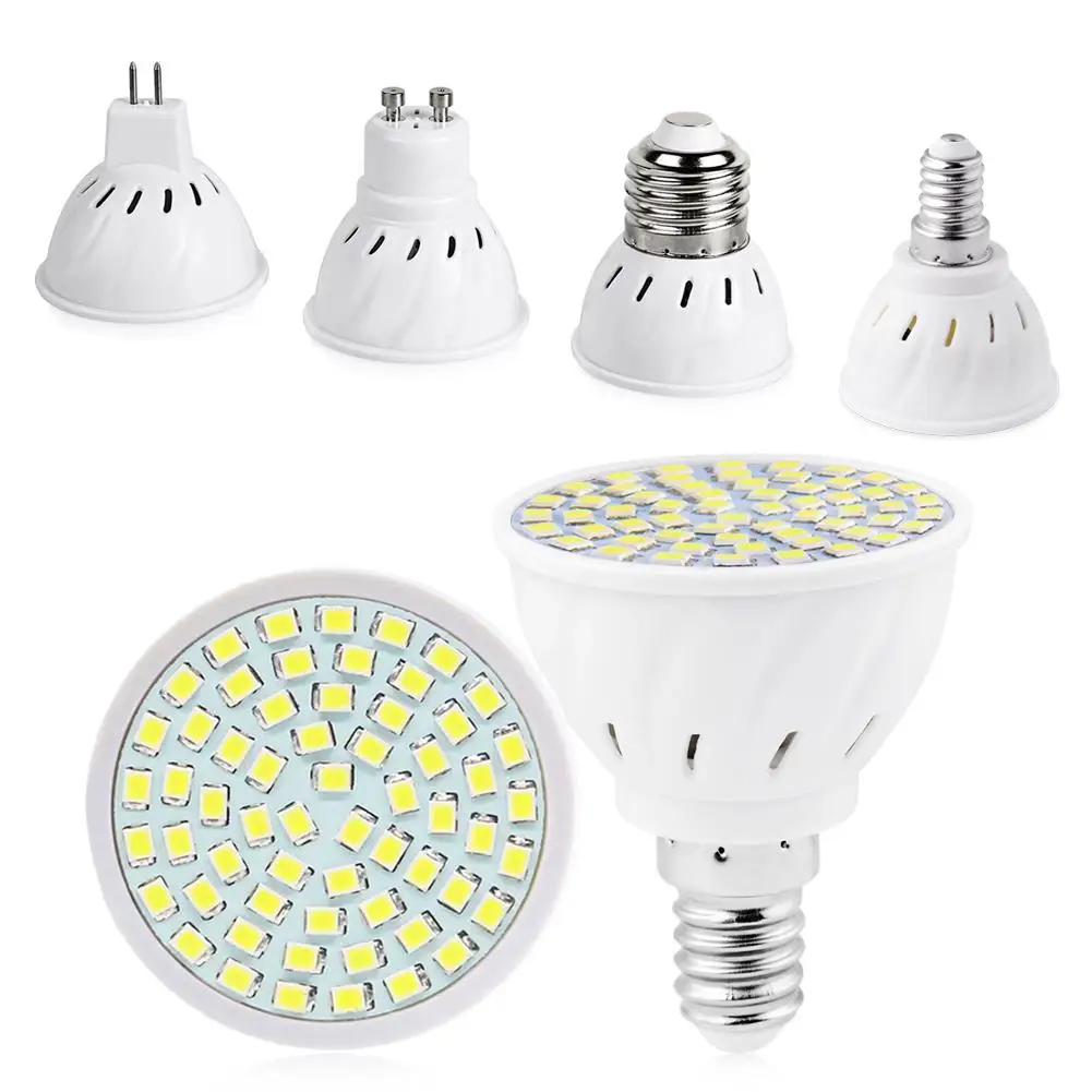 

220V 40 60 80leds Lightint lampara 4W 6W 8W 2835 SMD LED Bulb Spot light Base Lamp Spotlight Bulb E27 GU10 MR16 E14 led Indoor