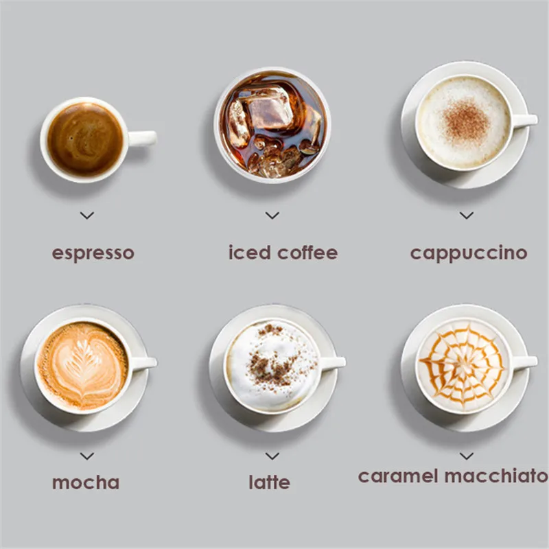 

20Bar Pressure Espresso Coffee Maker Fully Automatic Commercial Coffee Machine Hot Steam Milk Foam 1.5L Water Tank 220V