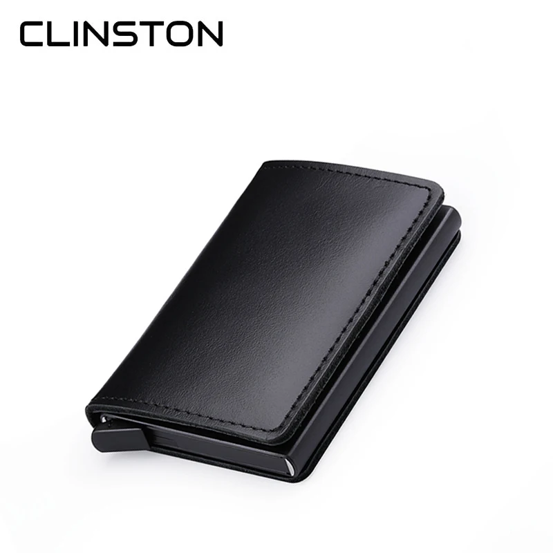 RFID 100% натуральная кожа держатель для карт мужской Алюминиевый металлический