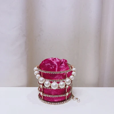 model 2 rose red Вечерняя женская сумка-клатч с вырезами, украшенная цветами, бриллиантами, жемчугом, металлическими клетками, сумки и кошельки, женская сумка-мешок, вечерние сумки - Цвет: model 2 rose red