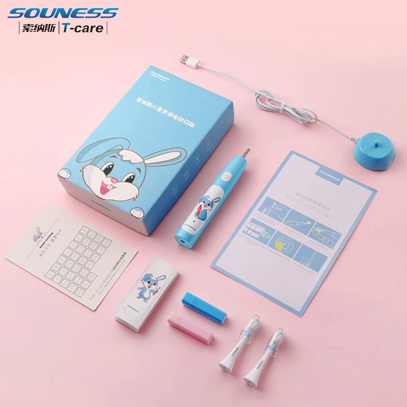 

SOUNESS Sonic Electric Children Toothbrush Wireless Fast Charging IPX7 Waterproof Brush Teeth Child Kid Tooth Brush 3 Mode