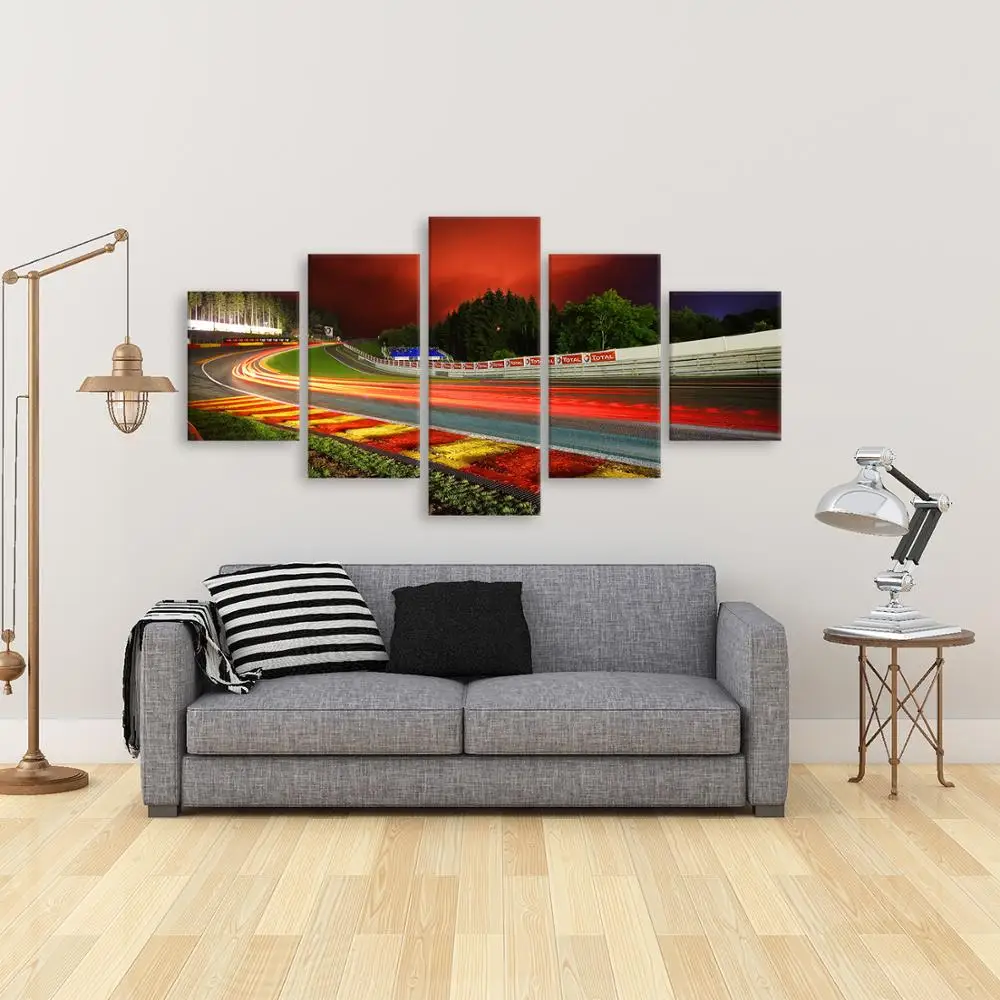 Nurburgring Spa Раллийная дорога картина спортивный автомобиль ночной вид печать на