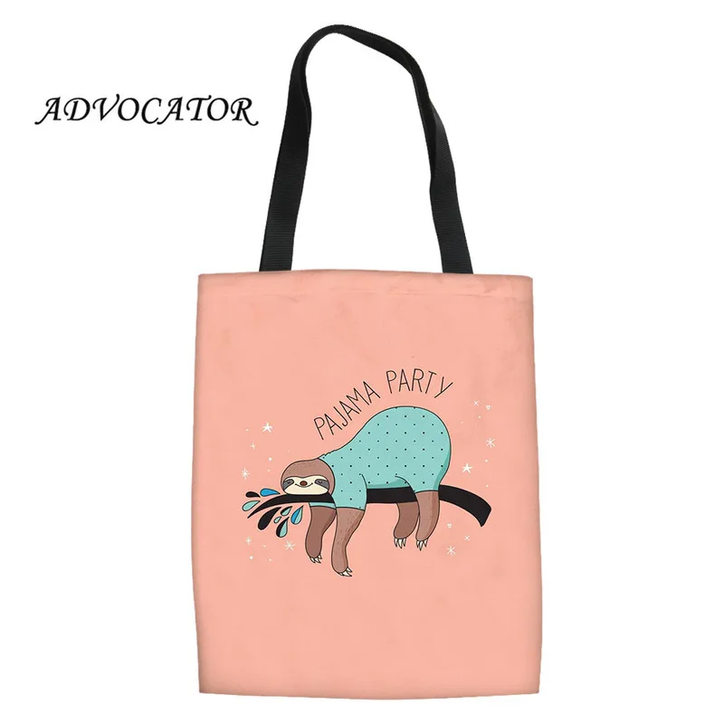 

Cartoon Sloth Design Foldable Tote Women Cute Animal Shopping Bag Ladies Capacity Travel Storage Custom Recycle Bag Bolsa Compra