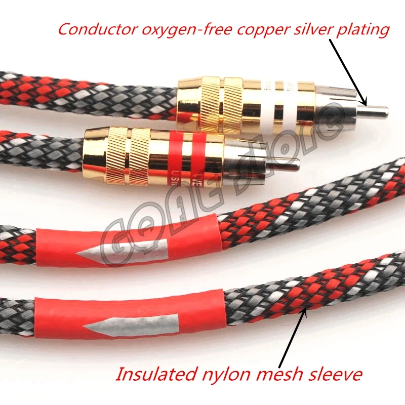 RCA кабель Hi-End 4N OFC посеребренный проводник