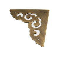 10 pcs 80mm antique chinese brass corner bracket furniture desk cabinet jewelry box wooden case decorative hardware part