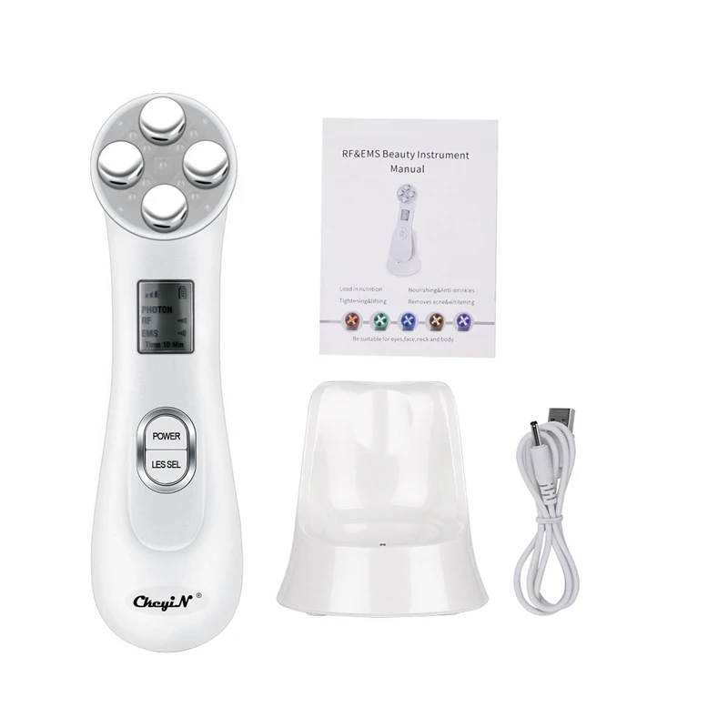 

RF EMS Electroporation LED Light Photon Face Lifting Wrinkles Removal Skin Care Facial Cleaner Deep Facial Cleansing Massager