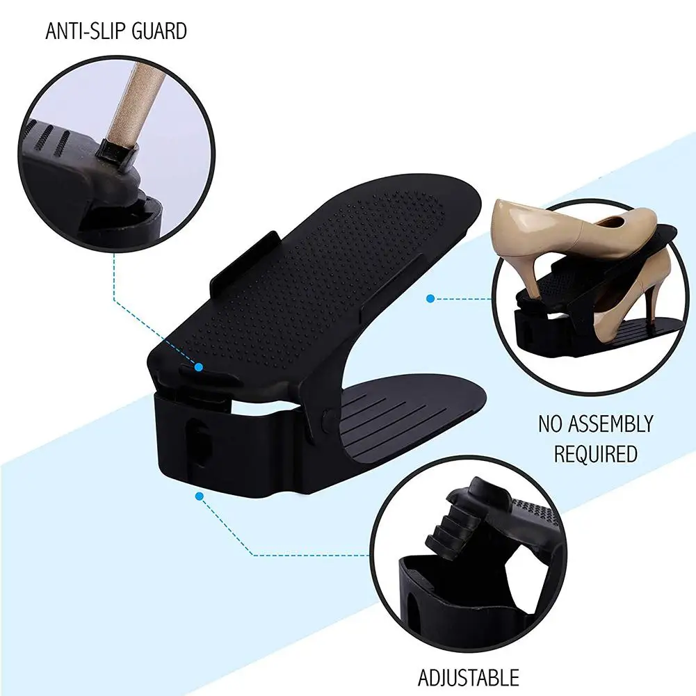 

10 Pcs Shoe Rack Durable Organizer Racks Adjustable Storage Slot Footwear Holder Shoebox Closet Stand Cabinet Save Space