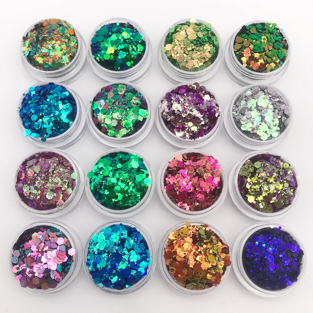 10 цветов Блеск для ногтей Тонкий Смесь крупных фотоблесток Блестящий Макияж Пыль