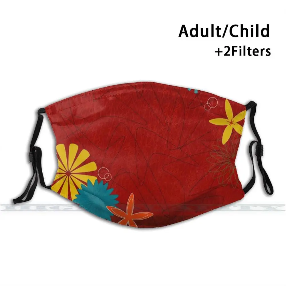 Ретро 60S кирпич красный цветочный пользовательский дизайн для ребенка взрослая