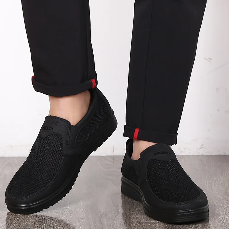 Fashion Summer Shoes Men Casual Air Mesh Large Sizes 38-46 Lightweight Breathable Slip-On Flats Chaussure Homme | Обувь