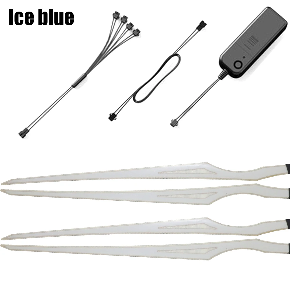 Ice Blue 4 фары | 1 контроллер мотоциклетный светодиодный сигнал для ночной езды шлем EL холодный свет велосипедный шлем свет полосы Kitori - Цвет: Ice Blue