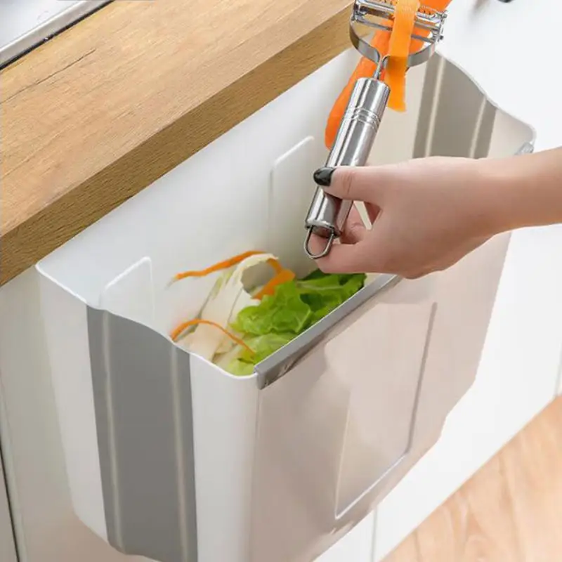 Настенная Складная мусорная корзина кухонный шкаф дверь шкафа подвесная машина