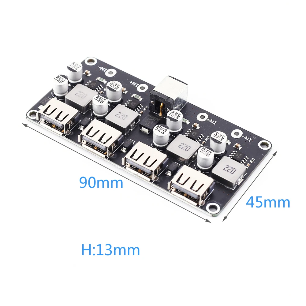USB Buck Зарядное устройство DC-DC Шаг вниз Питание модуль QC2.0 QC3.0 24 Вт 4-канальный
