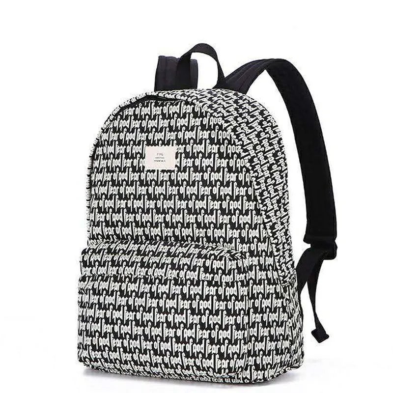 

ESSENTIALS All-Printed Backpack Men And Women High Street Fashion Brand Bullet Net All-Printed Letter School Bag Backpack