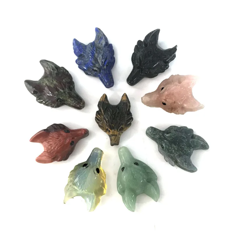 Натуральная мечта аметист кристалл подвеска в виде волчьей головы Рейки