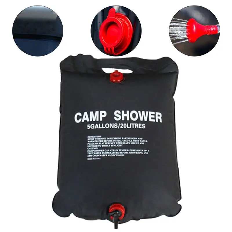 

Solar Heated Shower Camping Water Bathing Bag Outdoor Travel Hiking Portable 20L Wild Water Bag