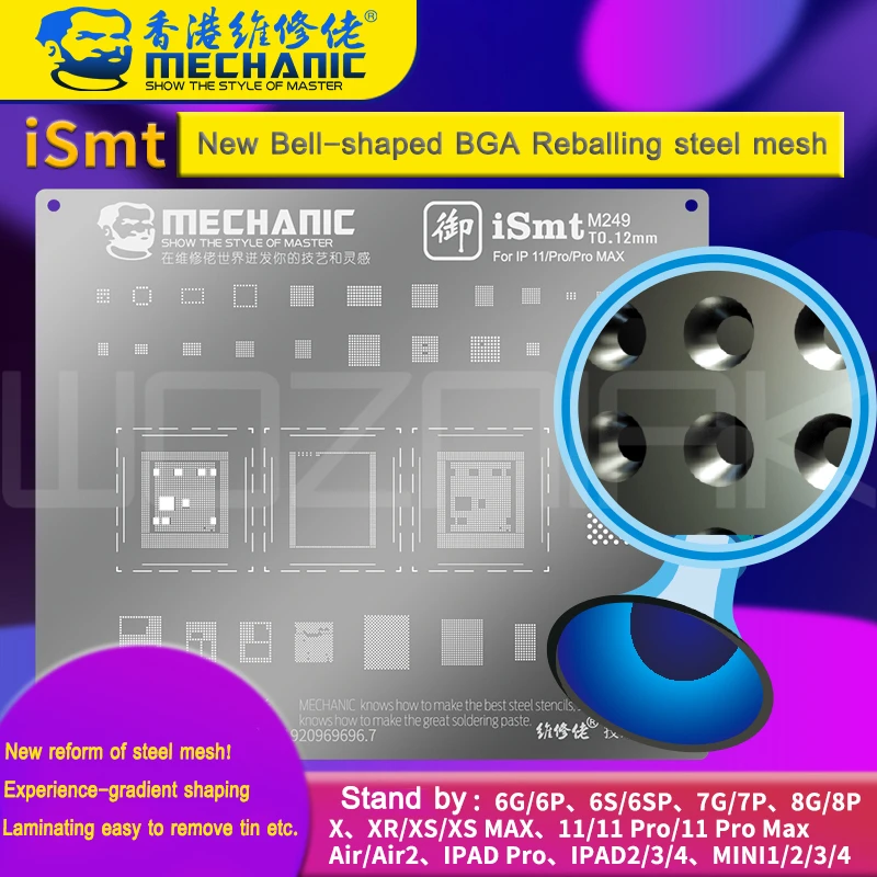 Стальная сетка MECHANIC iSmt универсальный трафарет для реболлинга BGA CPU NAND IPhone 6 X 11PRO MAX