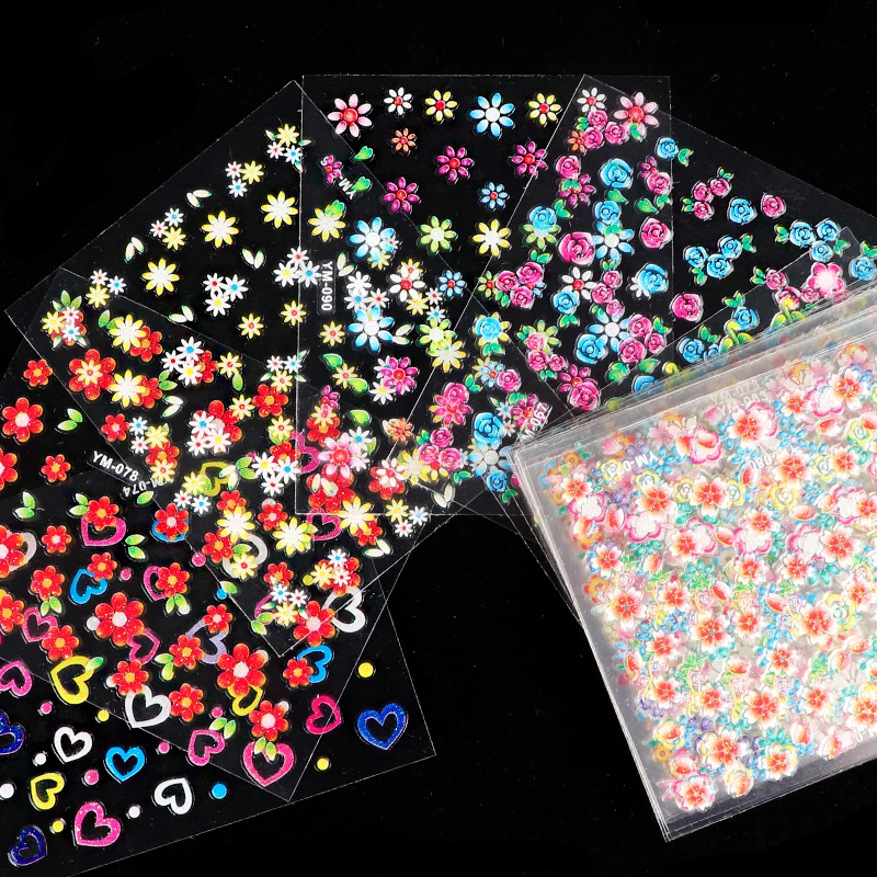 

30Pcs/Set 3D Colorful Butterfly Nail Foil Stickers Flower Brand Designs Self Adhesive Decals Manicure Nail Art Decorations