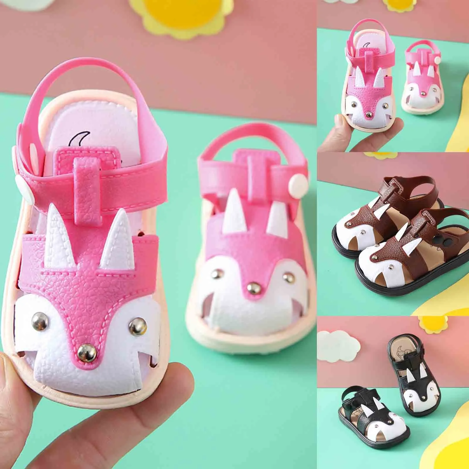 

Cute Rabbit Baby Girl Sandals Soft Leather Flower Cartoon Baby Sandals Non-slip Sole Infant Girls Shoes Outdoor Baby Shoes New #