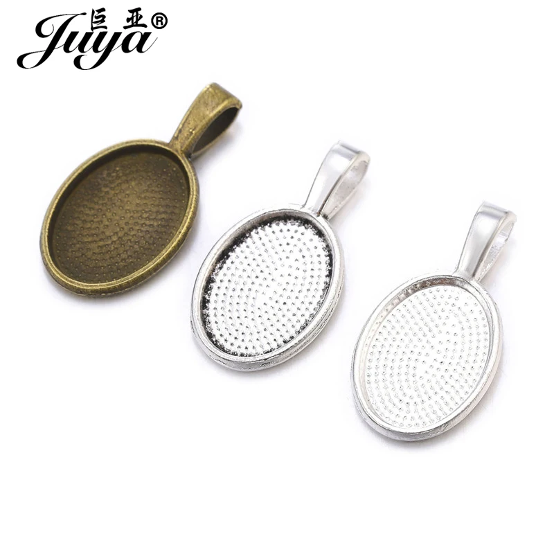 JUYA 30 шт./лот подходит для 10x14 мм овальная стеклянная подвеска Пустые Настройки